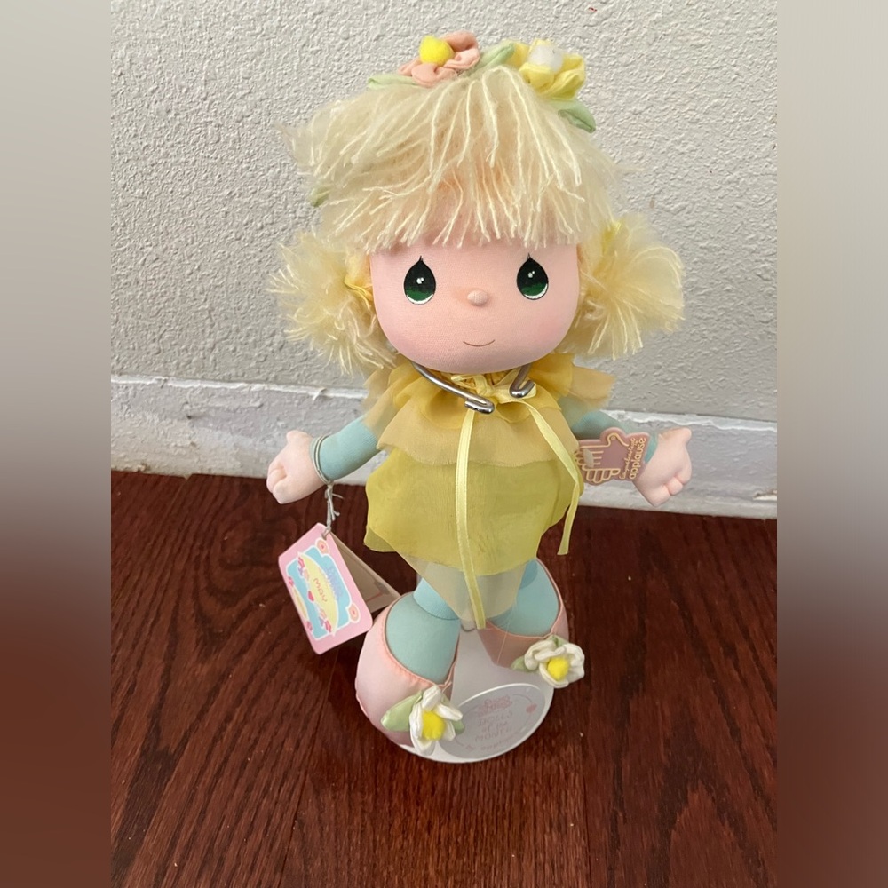 Vintage Precious Moments Plush Doll May Flower with Stand